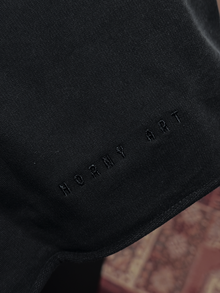 HRNY embroidery and cotton texture